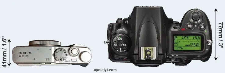 Compare XF10 versus D700 top