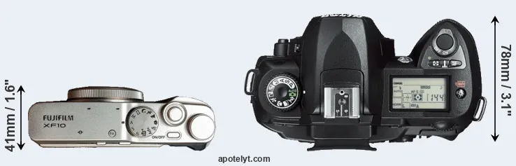 Compare XF10 versus D70s top