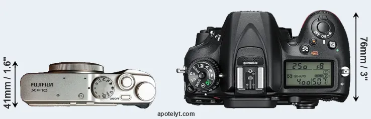 Compare XF10 versus D7200 top
