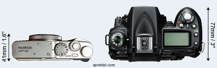 Compare XF10 versus D90 top