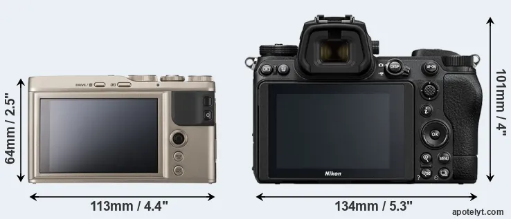 Comparison XF10 or Z6 II rear