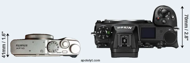 Compare XF10 versus Z6 II top
