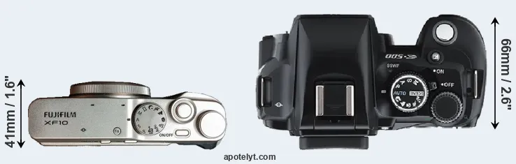 Compare XF10 versus E-500 top