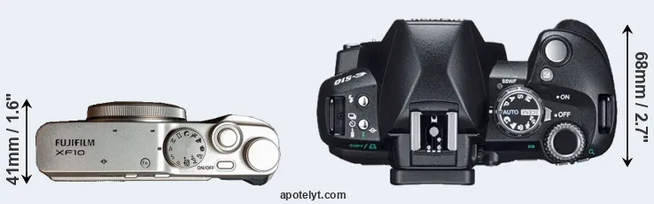 Compare XF10 versus E-510 top