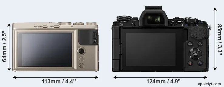 Comparison XF10 or E-M5 II rear