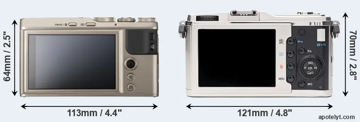 Comparison XF10 or E-P1 rear