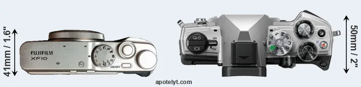 Compare XF10 versus OM-5 top