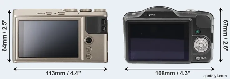 Comparison XF10 or GF3 rear