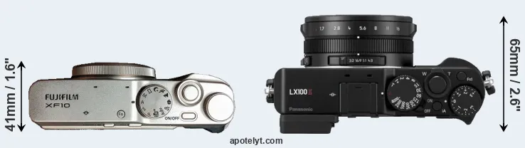 Compare XF10 versus LX100 II top