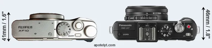 Compare XF10 versus LX7 top