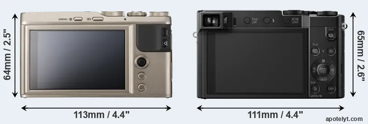 Comparison XF10 or TZ100 rear