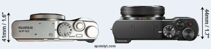 Compare XF10 versus TZ100 top