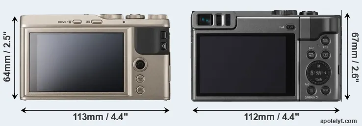 Comparison XF10 or ZS70 rear