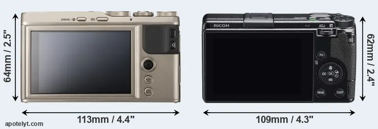 Comparison XF10 or GR IIIx rear