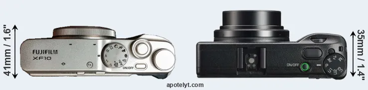Compare XF10 versus GR IIIx top