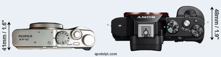 Compare XF10 versus A7R top