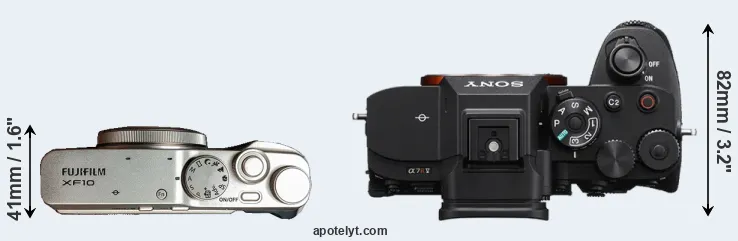 Compare XF10 versus A7R V top