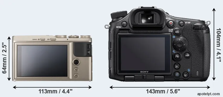 Comparison XF10 or A99 II rear