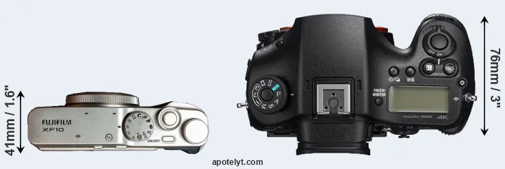 Compare XF10 versus A99 II top