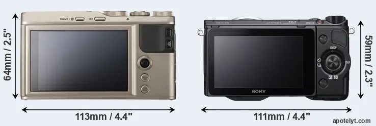 Comparison XF10 or NEX-5R rear