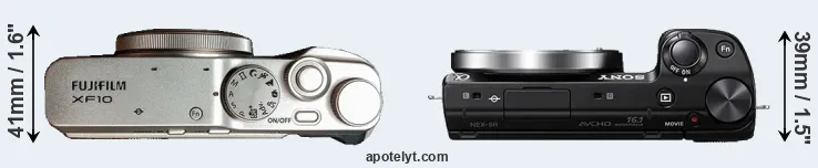 Compare XF10 versus NEX-5R top
