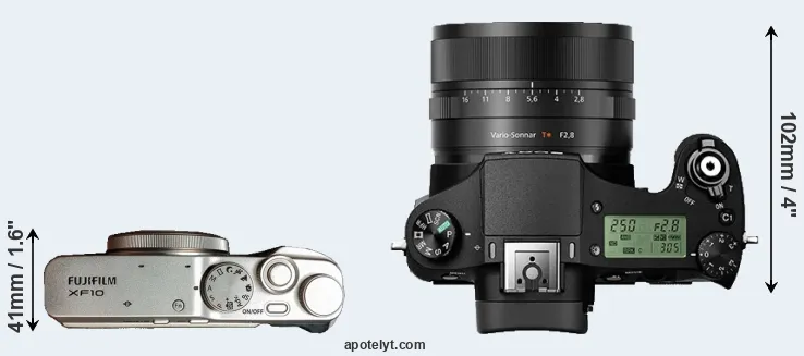 Compare XF10 versus RX10 II top