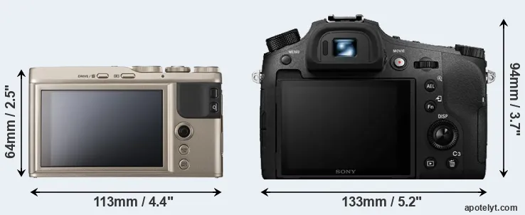 Comparison XF10 or RX10 IV rear