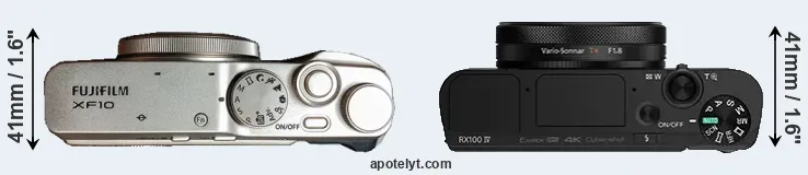 Compare XF10 versus RX100 IV top