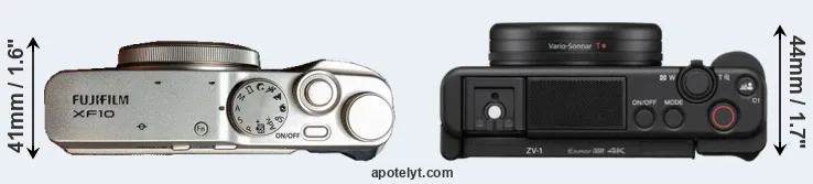 Compare XF10 versus ZV-1 top