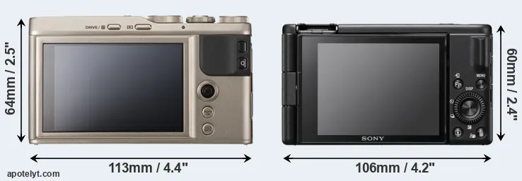 Comparison XF10 or ZV-1F rear