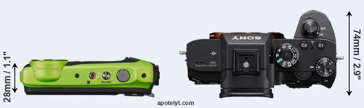 Compare XP120 versus A7R III top