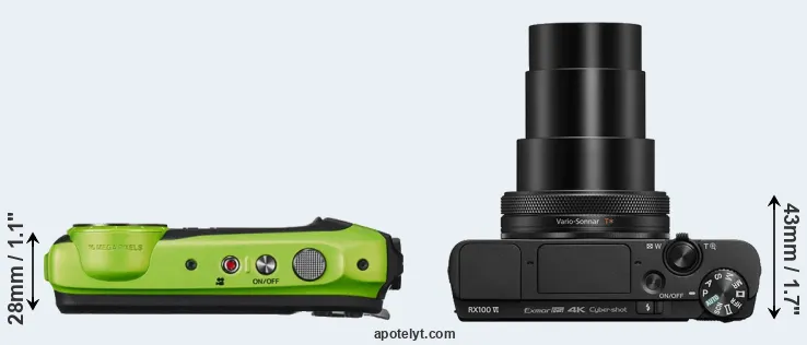 Compare XP120 versus RX100 VI top
