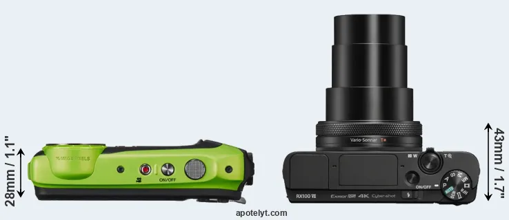 Compare XP120 versus RX100 VII top