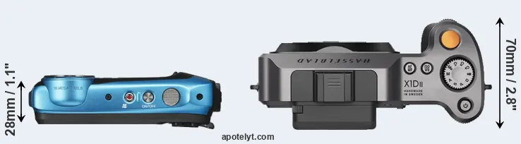 Compare XP130 versus X1D II top