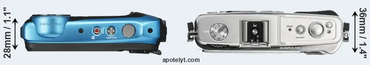 Compare XP130 versus E-P1 top