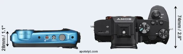 Compare XP130 versus A7 III top