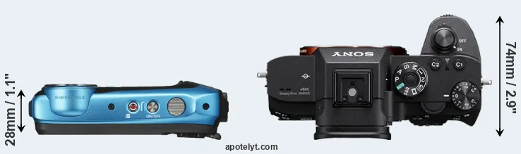 Compare XP130 versus A7R III top