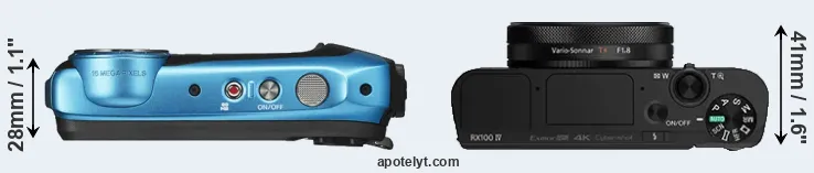 Compare XP130 versus RX100 IV top