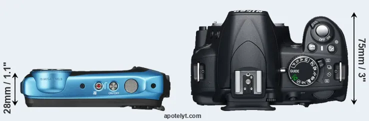 Compare XP140 versus D3100 top