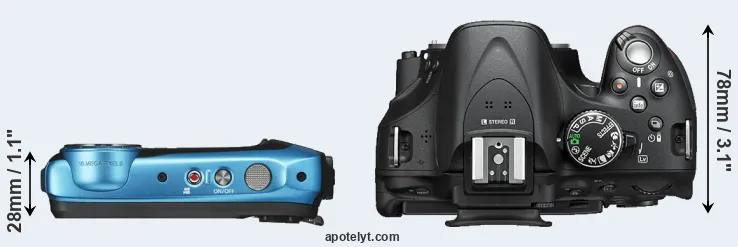 Compare XP140 versus D5200 top