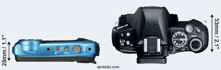 Compare XP140 versus E-410 top
