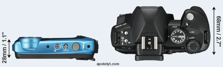 Compare XP140 versus E-520 top