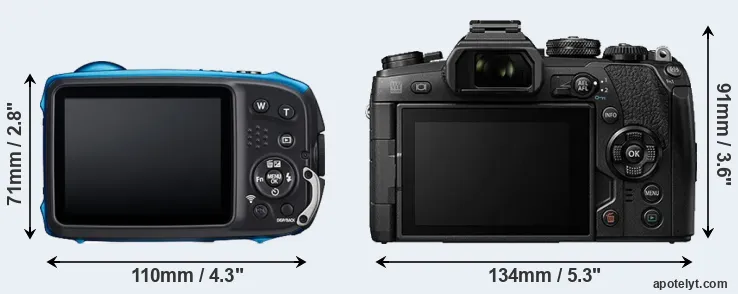Comparison XP140 or E-M1 II rear