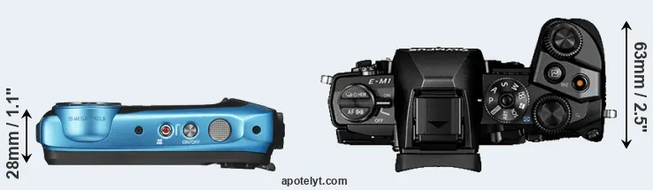 Compare XP140 versus E-M1 top