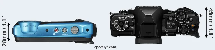 Compare XP140 versus E-M5 II top