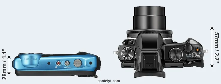 Compare XP140 versus Stylus 1 top