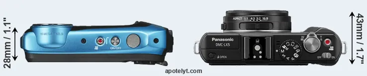 Compare XP140 versus LX5 top