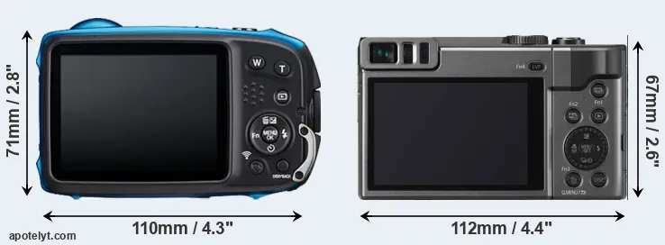 Comparison XP140 or TZ90 rear