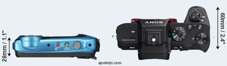 Compare XP140 versus A7 II top