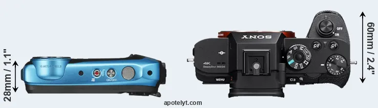 Compare XP140 versus A7S II top